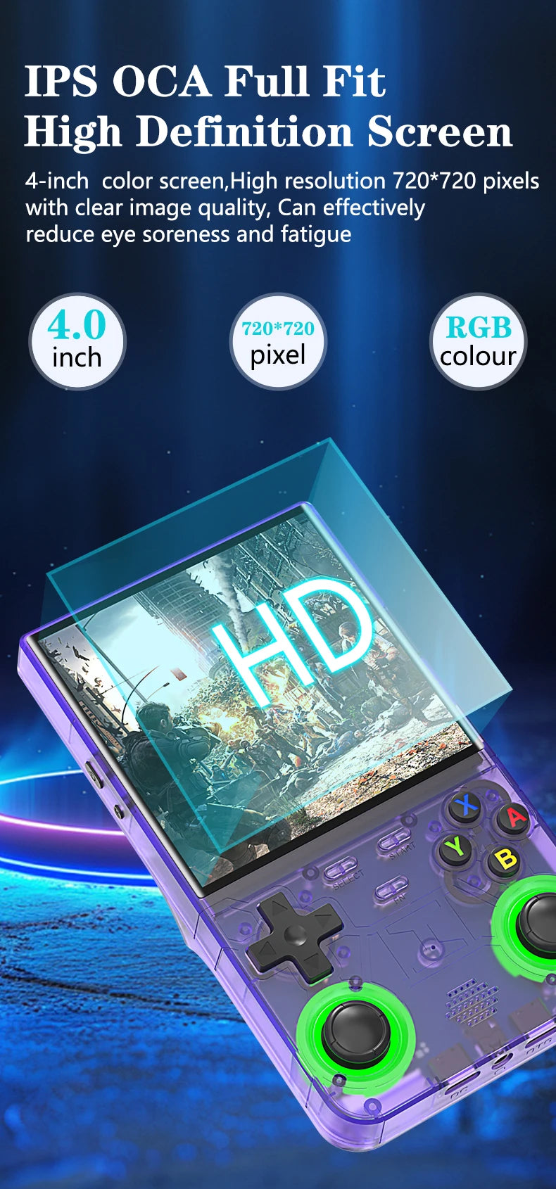 2025 R36 Ultra Open Source R36S Video Game Console Linux System 4.0 Inch IPS Screen  Portable Pocket Video Player 64G best Games